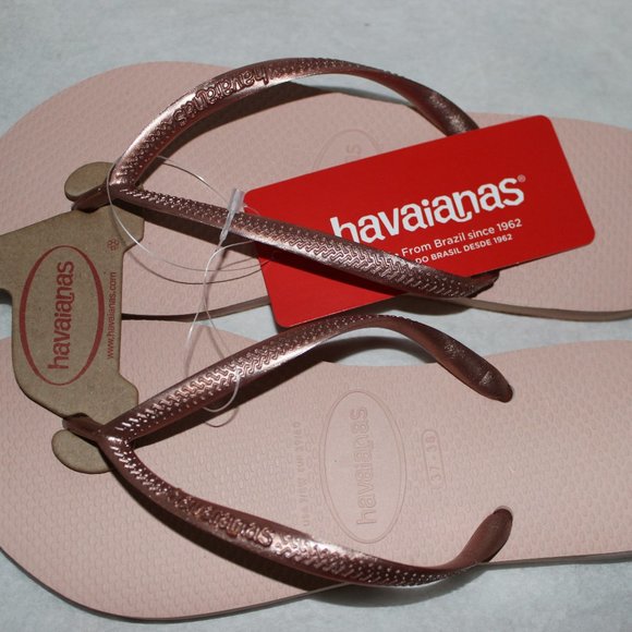 Havaianas Slim Ballet Rose Gold Flip Flops - Picture 3 of 4